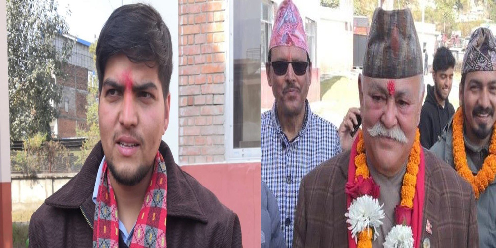 कान्छा उम्मेदवार रास्वपाका प्रशान्त उप्रेती र वृद्ध उम्मेदवार राप्रपाका ६४ वर्षीय दीपकबहादुर सिंह